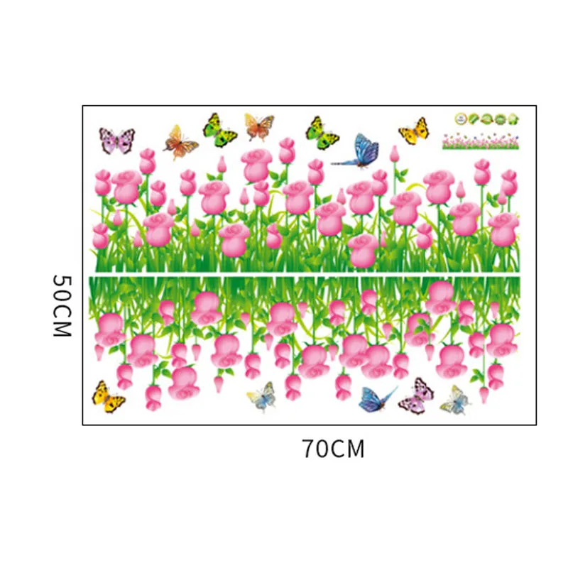 

Wonderful Garden Tulip Flower Butterfly 3d Wall Stickers DIY Wall Decal Home Decor Living Room Bedroom Window Baseboard