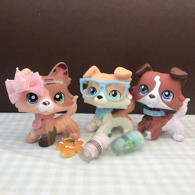 Новый милый щенок колли редкая фигура с 8 аксессуарами|Игровые фигурки и