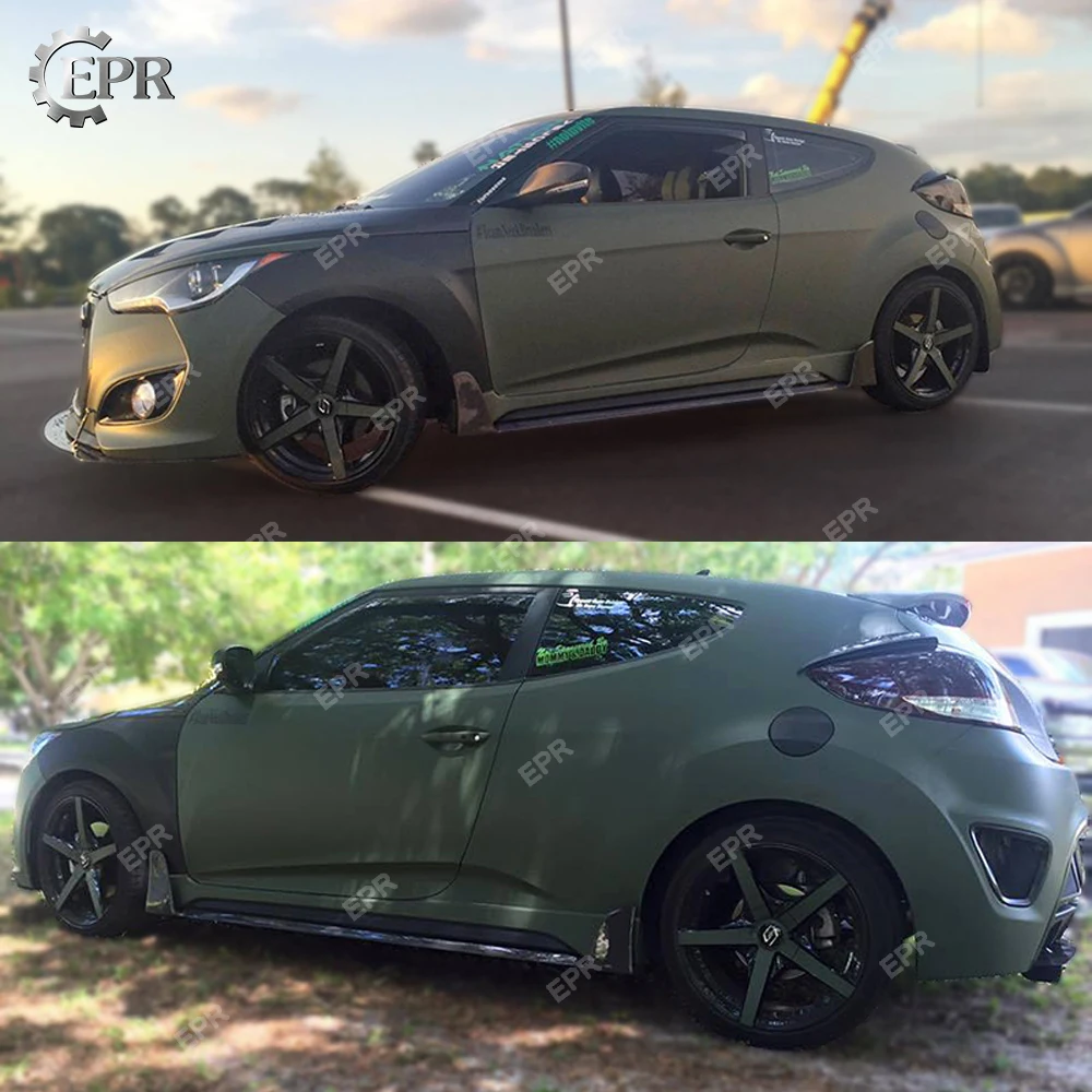 Купить Углеродная боковая юбка OEM для Hyundai Veloster Lordpower, широкая боковая юбка из углеродного волокна, аксессуары для Veloster