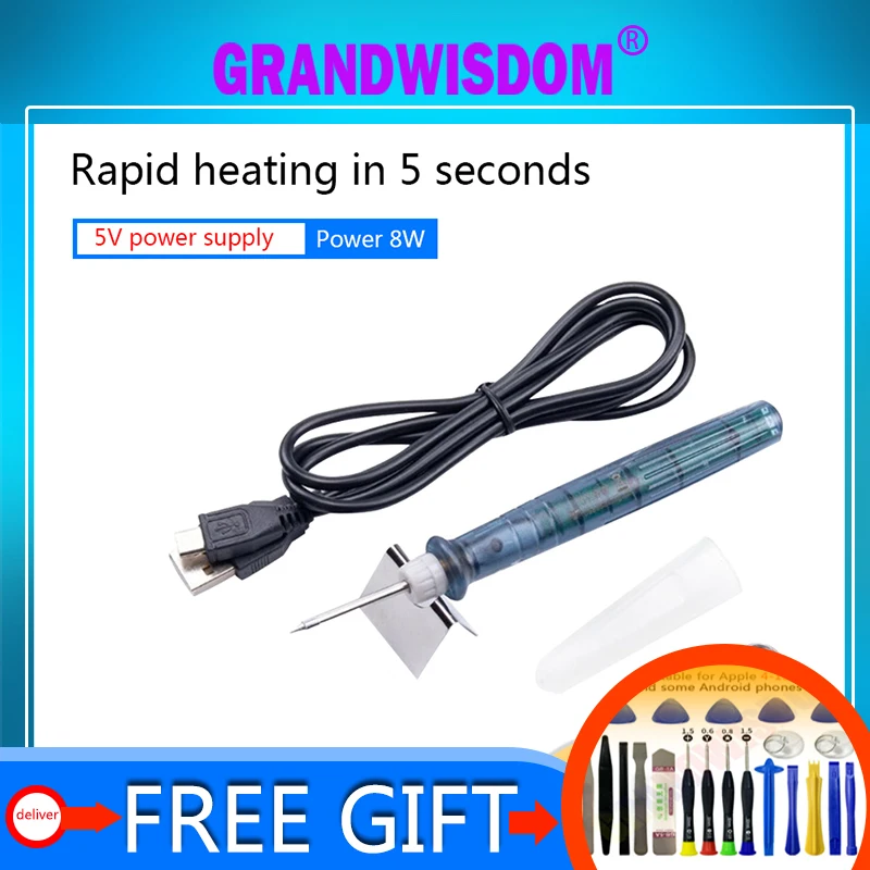 

Паяльник grandwisdom, 5 В, 8 Вт, USB, Беспроводная зарядка