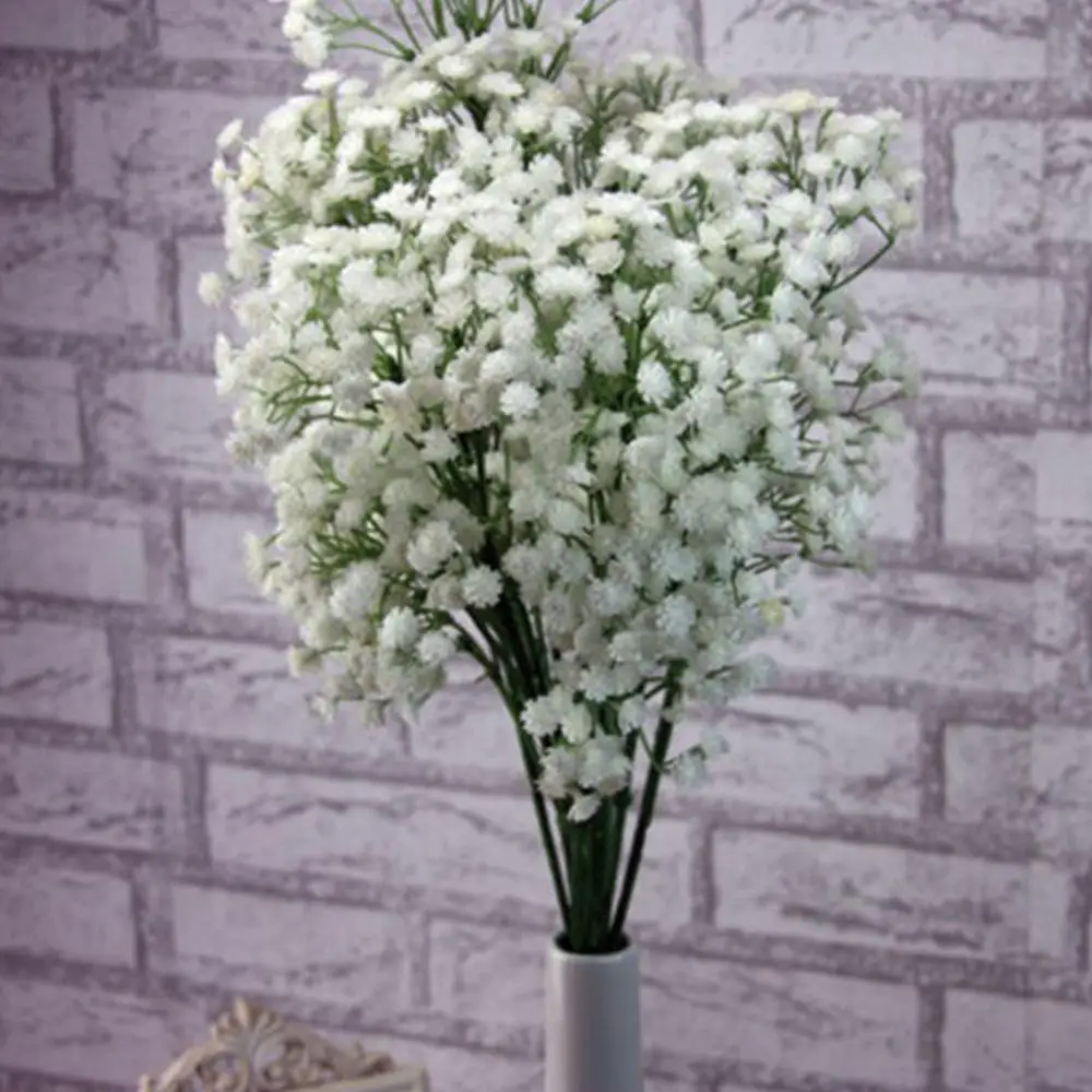 2 шт. белый Младенцы дыхание искусственная Гипсофила цветы букет для свадьбы или