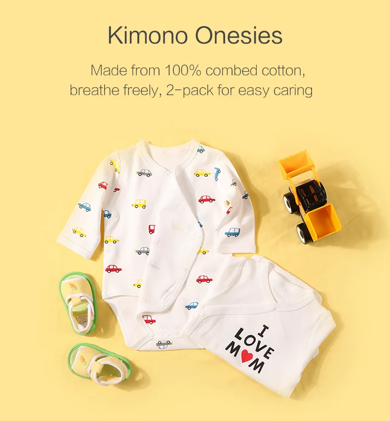 Кимоно с длинным рукавом для новорожденных 100% хлопок|Боди малышек| |