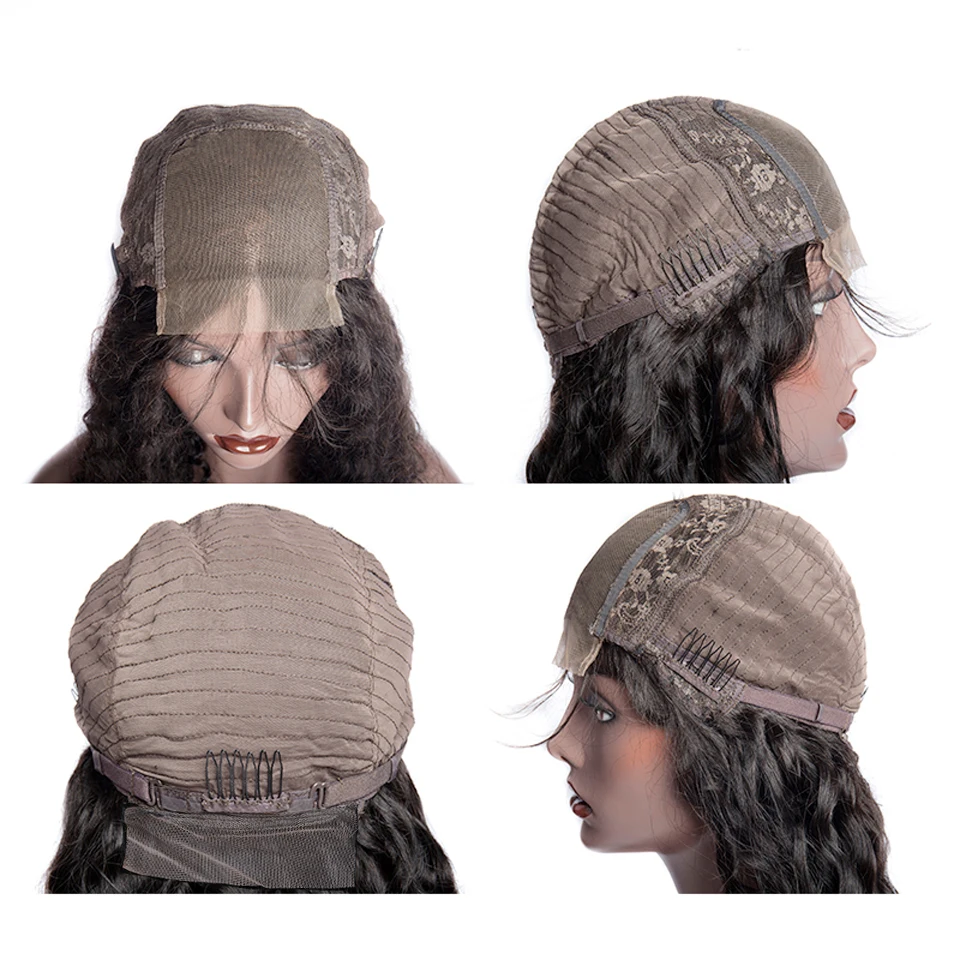 Парик с глубокой волной парик застежкой на сетке 4x4 короткий вырезом фальшивой