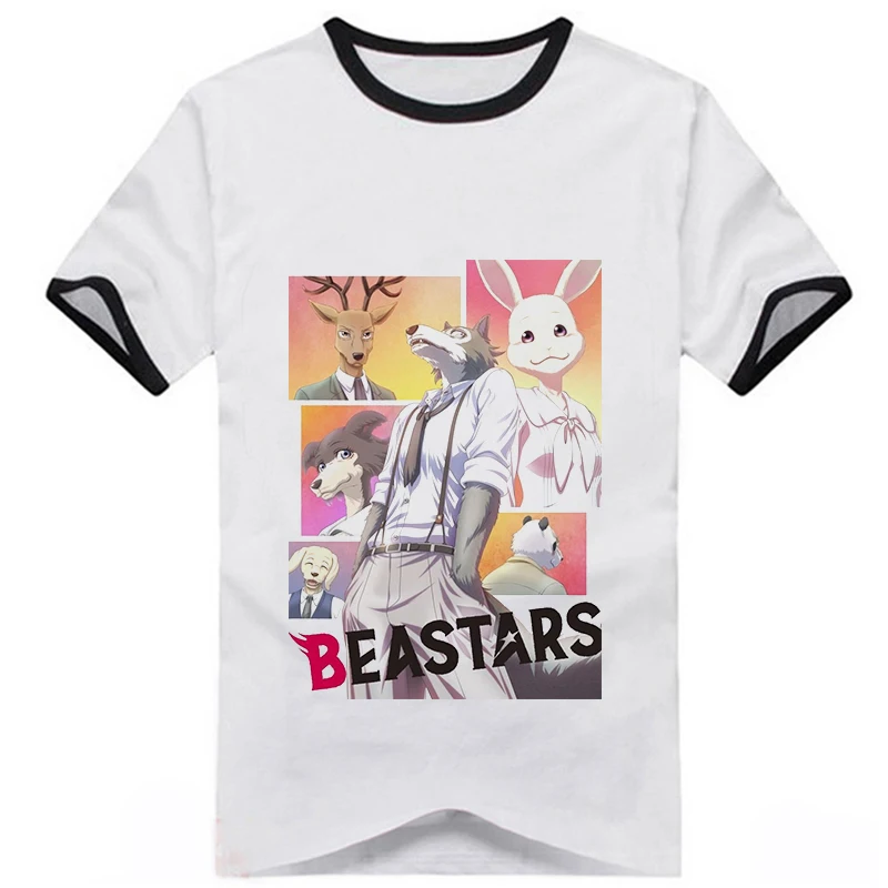 Популярная аниме футболка BEASTARS legoshi Haru с цветным принтом героев летняя