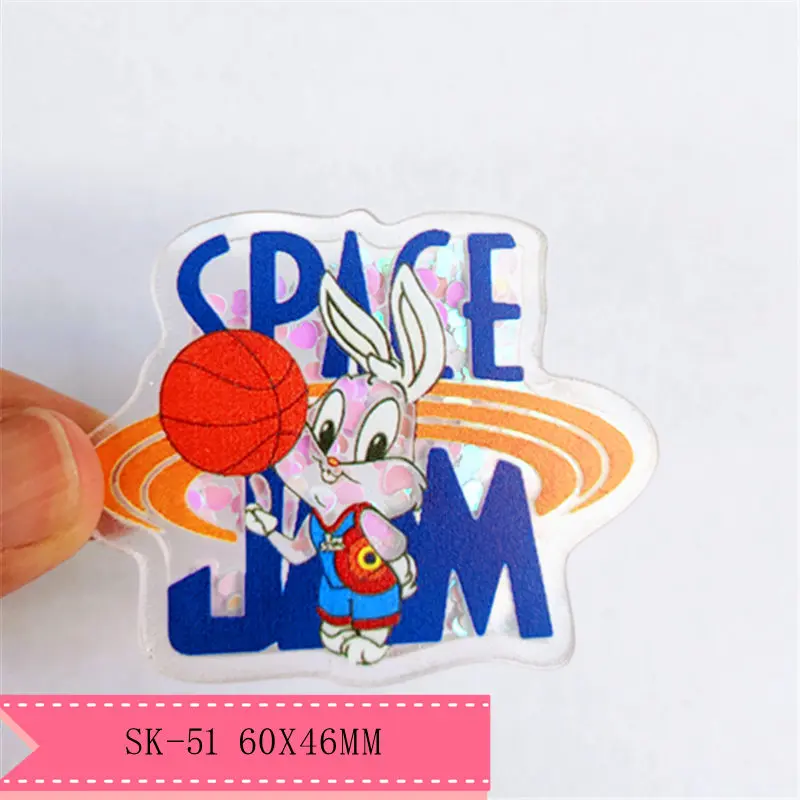 

1pcs cartoon character Quicksand Acrylic Sequins custom Shaker Resins DIY bow center SK-51
