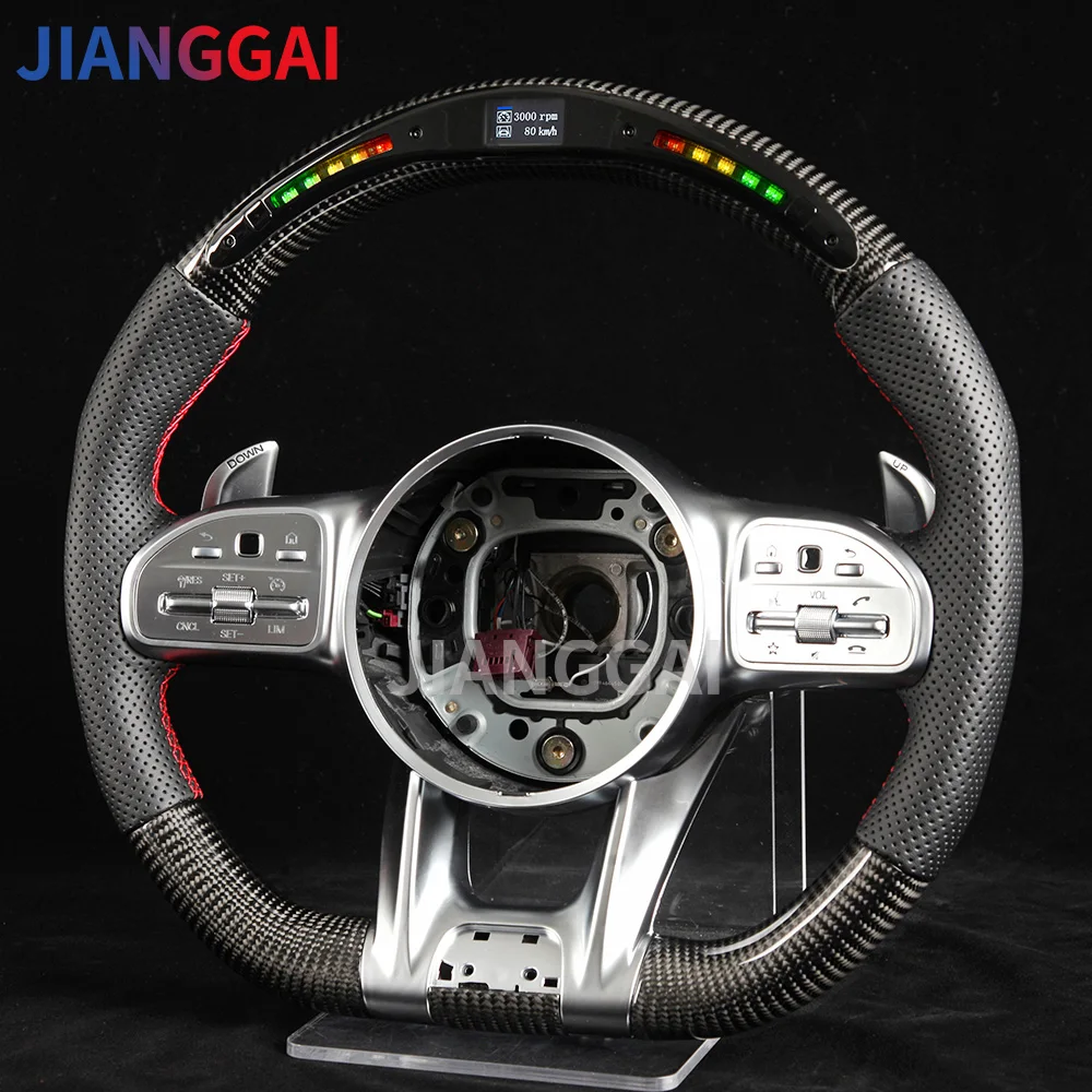 Автомобильный светодиодный руль из углеродного волокна итальянская алькантара