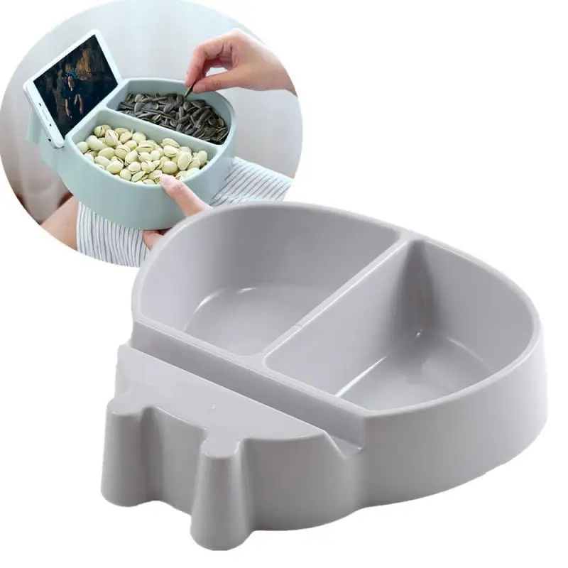 

Creative Shape Bowl Perfect For Seeds Nuts And Dry Fruits Storage Box Plate Dish Organizer with Phone Holder