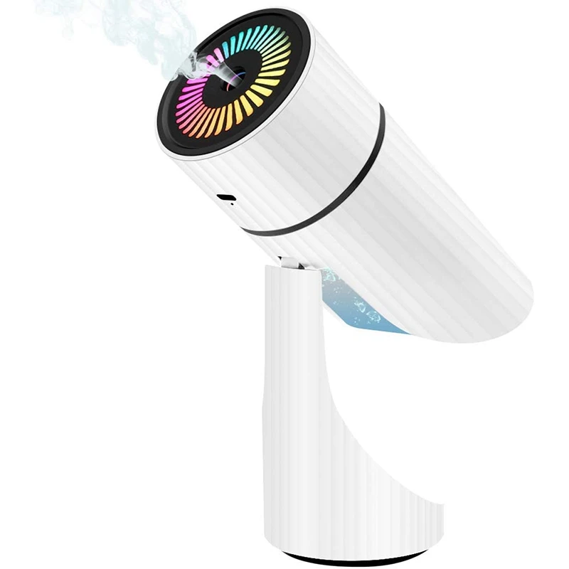

Portable Air Humidifiers, Adjustable Mist Output Angle, Quiet Foldable Desk Humidifier with 7 LEDs Night Light for Home