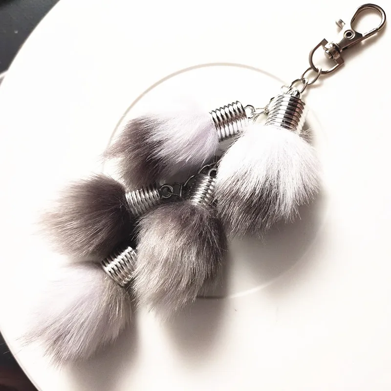 20 см в длину Искусственный мех брелки виноград гроздь дизайн брелоки с помпонами