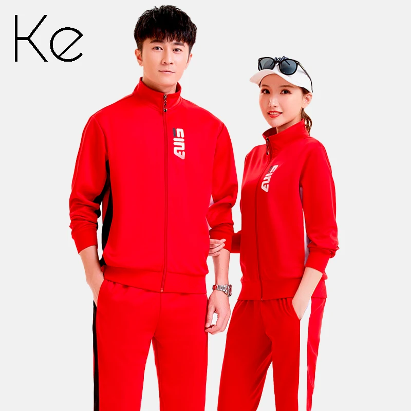 KE sportswear 2022 suit women's spring and autumn new red leisure jooging tracksuit 5XL men's and women's couples sportsuit