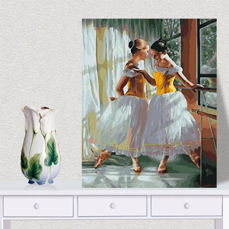 Diy разрисовка по цифровым фотографиям картина маслом группа танцующих маленьких