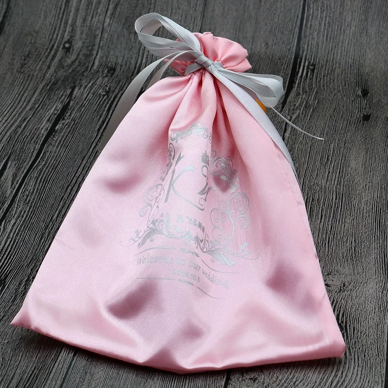 Недорогие атласные сумки на шнурках 100 шт. оптовая продажа подарочные 10*14 см для