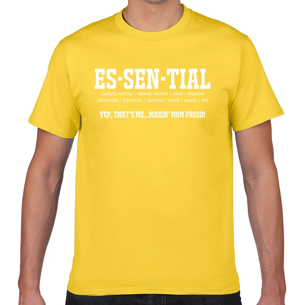 Футболка мужская с надписью essential Define yep thats me making mom proud Basic Black Geek Мужская футболка