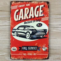garage mechanic on duty a 0162 vintage home decor metal tin signs for car wall art craft metal plaque