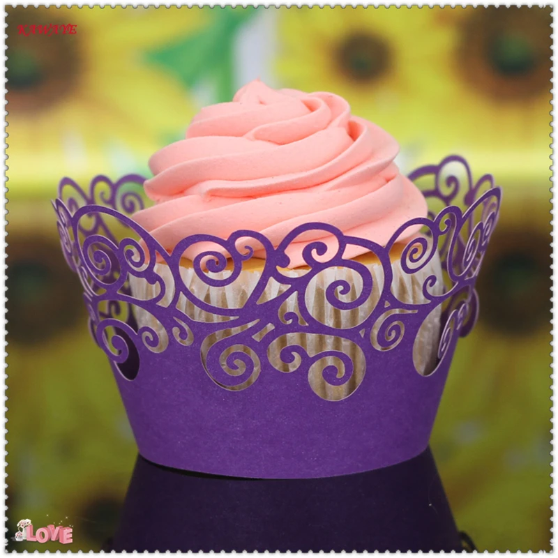 100Pcs/форма для кекса кружевная Лазерная резка кексов вкладыш выпечки чашки полые