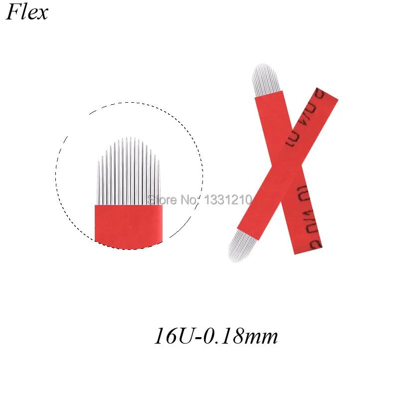 Набор 100 ламинированные иглы для микроблейдинга U образные 16 контактов 0 18 мм