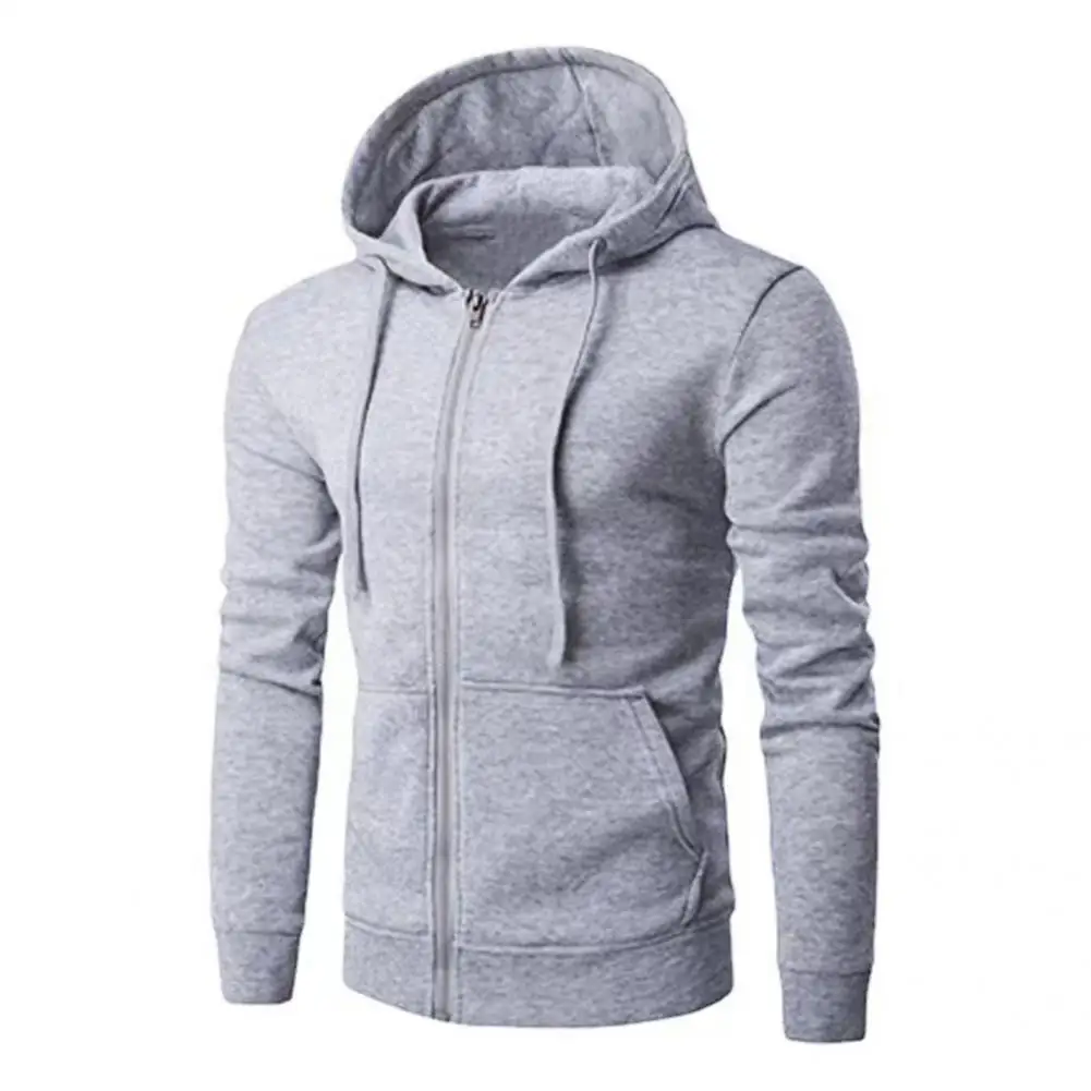 

Autumn Fashion Zipper Closure Jacket Sweatshirt Soft Casual Sweatshirt Side Pockets Streetwear