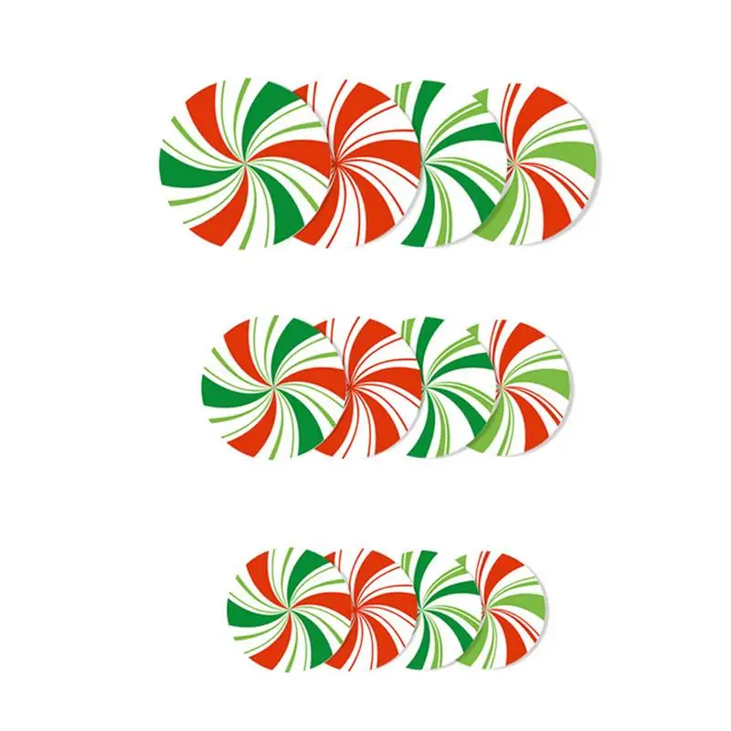 12 шт. Рождественская наклейка на пол круглая конфетная напольная &quotЛестница&quot