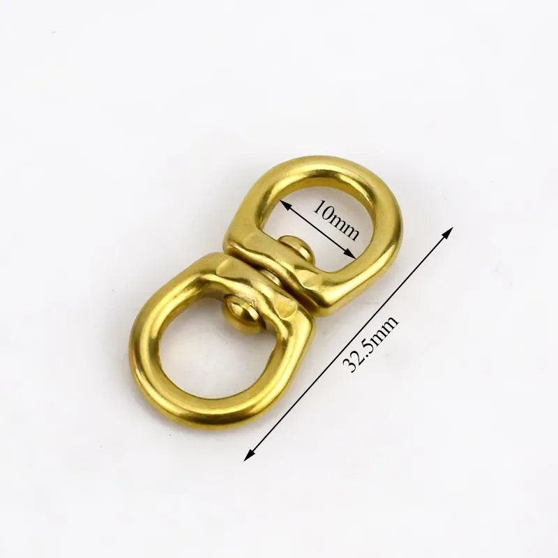 33X10mm Meetee 2/5 шт. твердая латунь вращение двойное D поворотное кольцо цепи цепочка для ключей бумажник разъем металлической пряжкой карабин DIY Кожа Craft - Цвет: 33X10mm