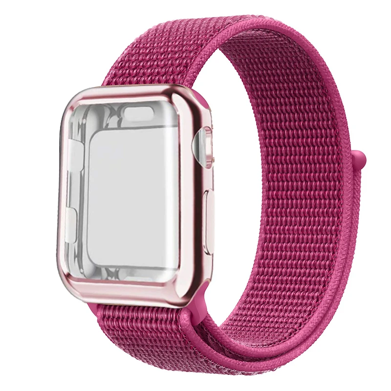 Спортивный ремешок+ чехол для Apple Watch 38 мм 42 мм 40 мм 44 мм iWatch 5 4 3 2 спортивный Браслет Apple watch 4 чехол Защита экрана