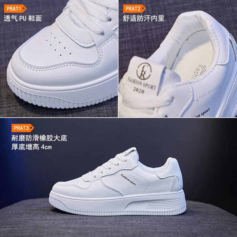 

A Hundred Small White Shoes Female Korean Version of The Student Casual Shoes 2021 Spring New Breathable Thick Soles Shoes