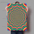 Абстрактная живопись на холсте, принт Фрактал Иллюзия 3D психоделические картинки Плакаты Современная отделка спален, Декоративная Настенная картина без рамки для комнаты