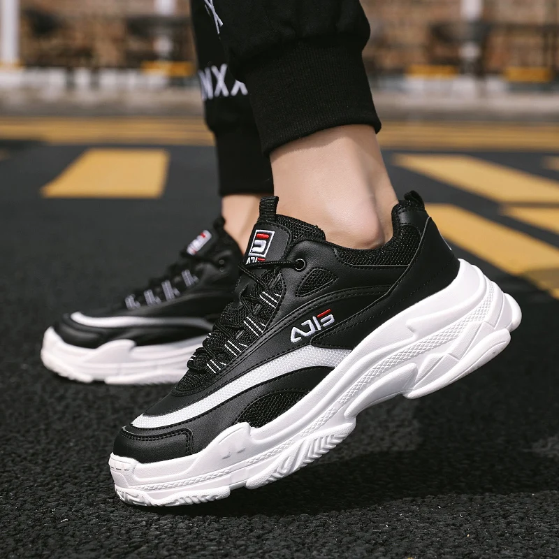 

Fashion Thick Bottom Casual Shoes Men Sneakers Trend Outdoor Light Breathable White Adult Sneakers Male Popular Leisure Shoes