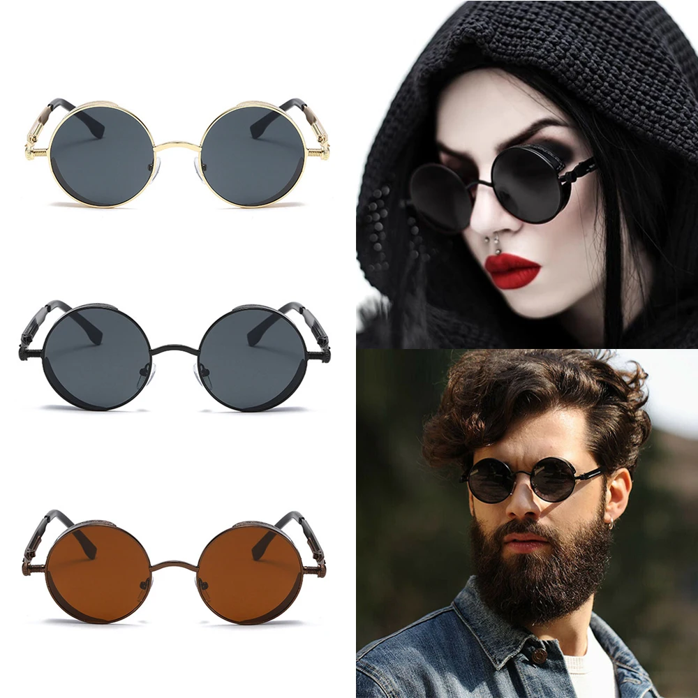 

Cycling Sunglasses Unisex Vintage Polarized Steampunk Brand Design Round Sun Fishing Retro Glasses Uv400 Sport 2021