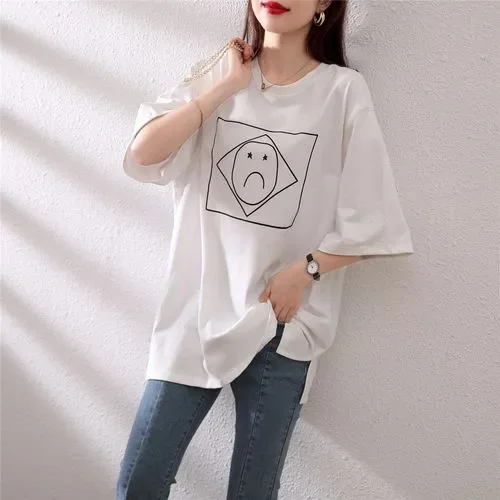 

Summer 2020 short sleeve t shirt blue Women Top Garment