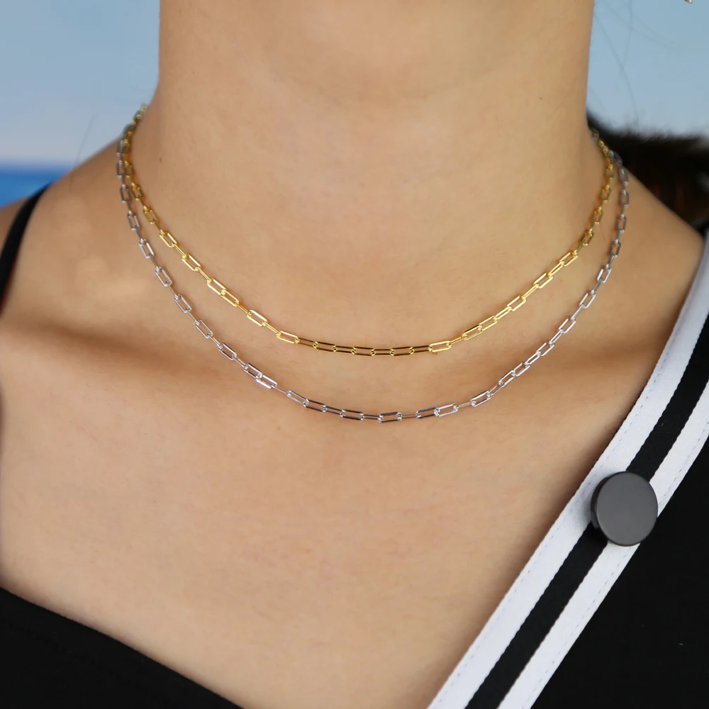 Серебро 925 пробы, классика, модное ювелирное изделие для 41 см 46 см цепь из квадратных звеньев для ухода за кожей для женщин Европейский современный ожерелье цепочка