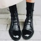 Новинка зимние ботинки на толстой подошве британские локомотивные ботинки для цилиндрических рыцарских дамских сапог женские ботинки до середины икры 365