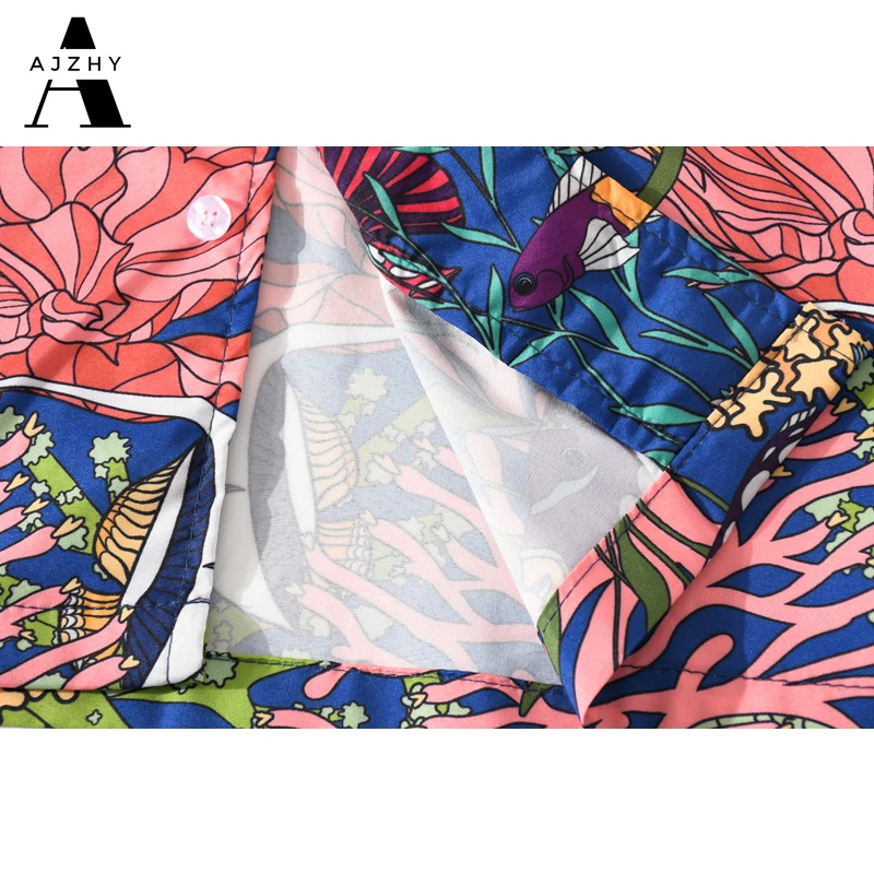 

Men Beach Hawaiian Shirts Hip Hop Short Sleeve Shirts Women Summer Beach Ocean Full Print Streetwear Harajuku Fashion Clothes