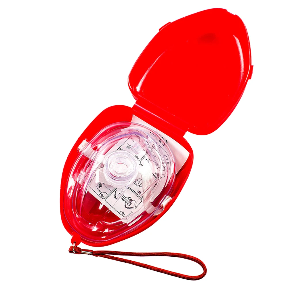 

Professional CPR Breathing Mask with One-Way Valve Reusable Respiration Training Mask Protect Artificial Respiration Mouth Masks
