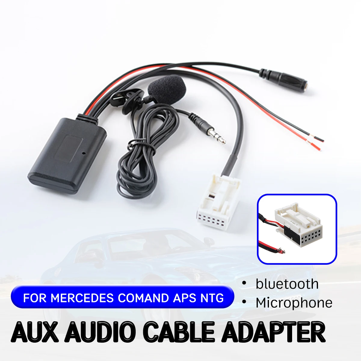 

bluetooth Aux Receiver for Mercedes for Benz W169 W245 W203 W209 W164 Cable Adapter with Microphone Wireless Aux Interface