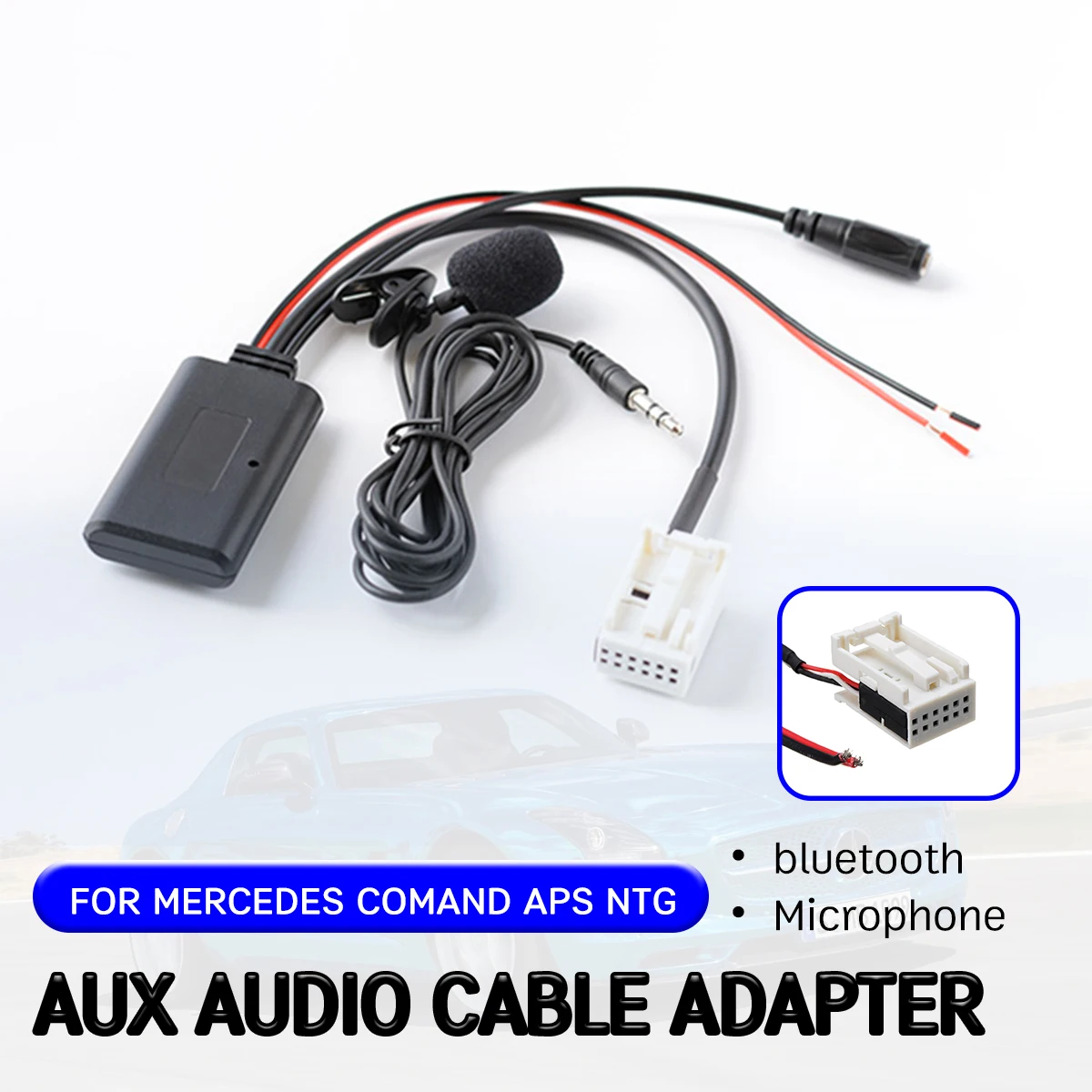 Aux ресивер bluetooth для Mercedes Benz W169 W245 W203 W209 W164 кабельный адаптер с микрофоном