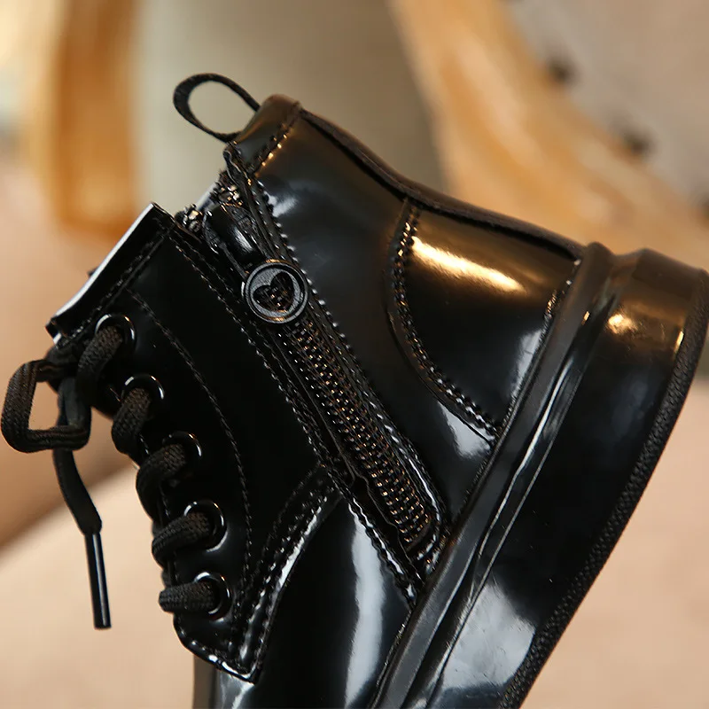 Осенние детские Ботинки Martin Детские ботильоны Кожаные ботинки для маленьких