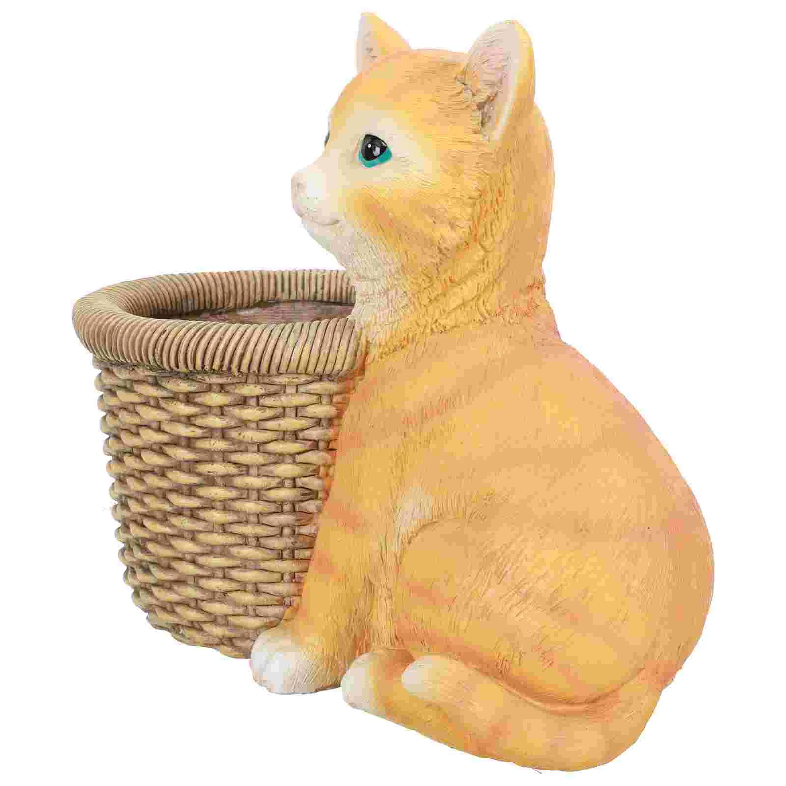 

1Pc Lovely Resin Flowerpot Decorative Resin Container for Fleshy Green Plant
