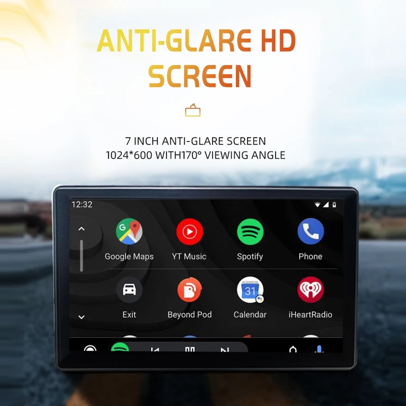 Автомобильный 7-дюймовый сенсорный экран Carplay Android для автомобильного радио 1DIN 2din