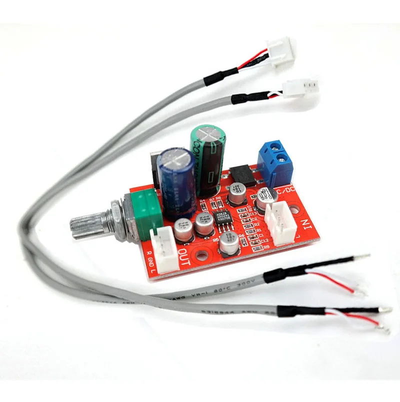 Переменный/постоянный ток AD828 динамический микрофон Стерео предусилитель