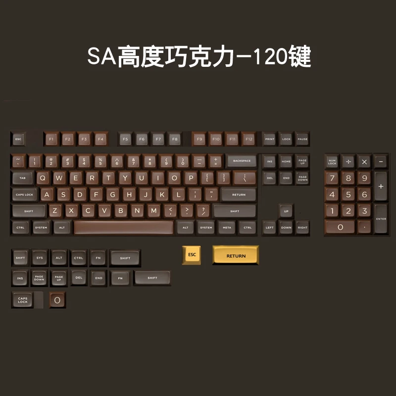 chocolates 120 keys 1 комплект PBT краситель Сублимация SA профиль Чехлы для клавиш chocolates мел в Майями ночь механическая клавиатура колпачка для MX переключатели - Цвет: chocolates 120 keys