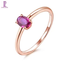 lohaspie natural no heated ruby ring 14 k rose real gold fine jewelry oval cut 6mm4mm gemstone rings for christmas gift