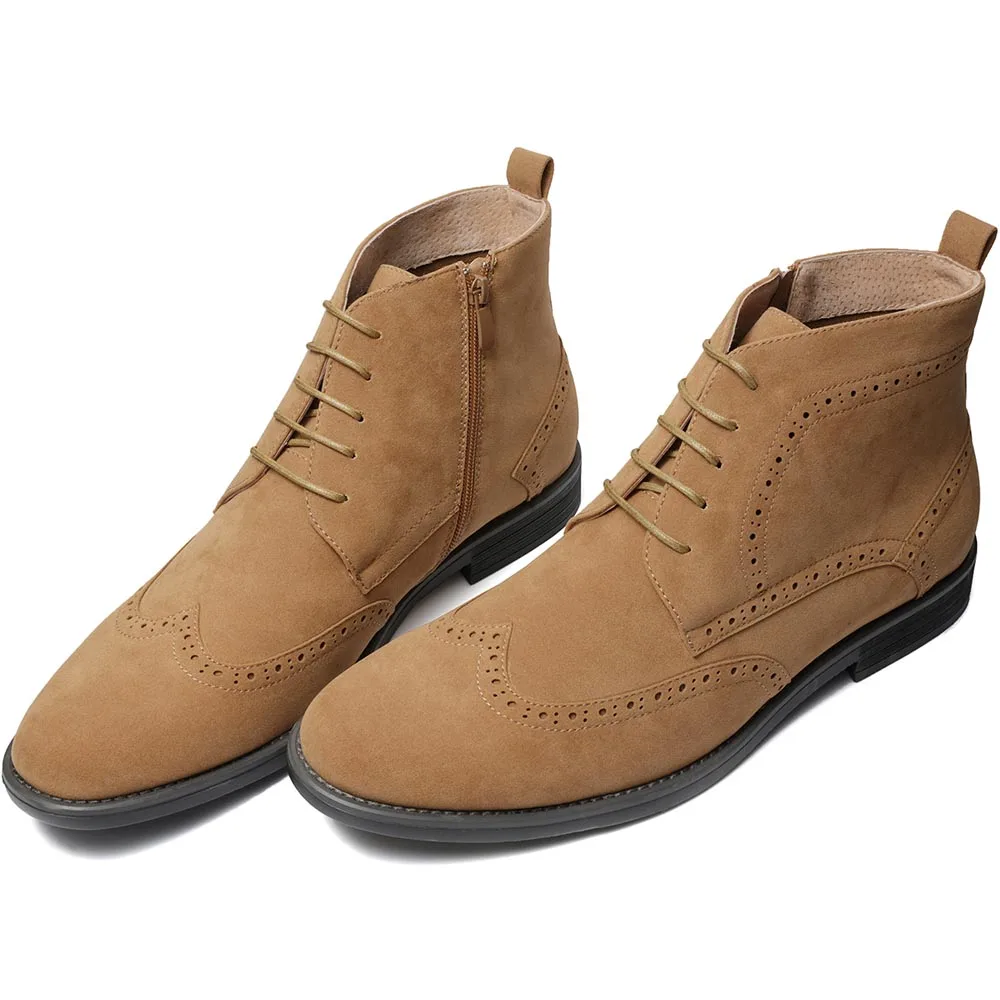 ZUSIGEL/Мужская парусиновая обувь повседневные оксфорды из коровьей замши с высоким