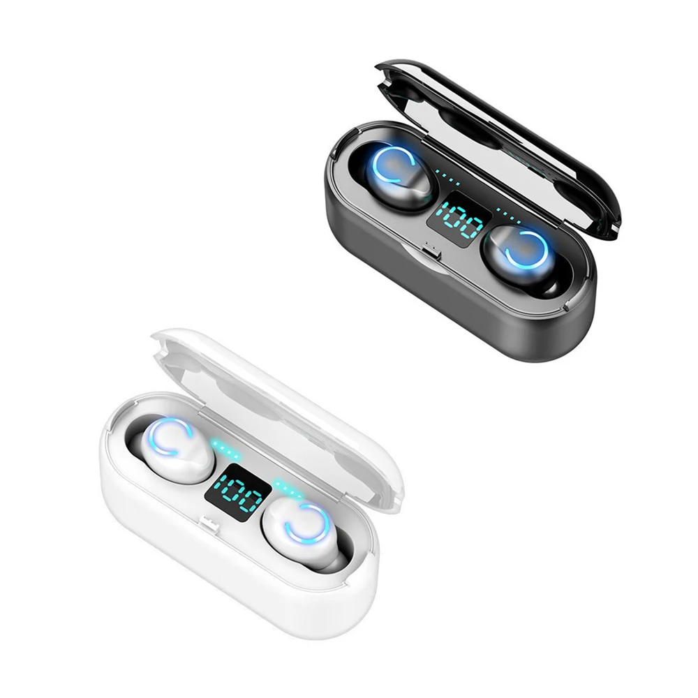 Беспроводная бинауральная мини гарнитура TWS Bluetooth 5 0 умный цифровой дисплей