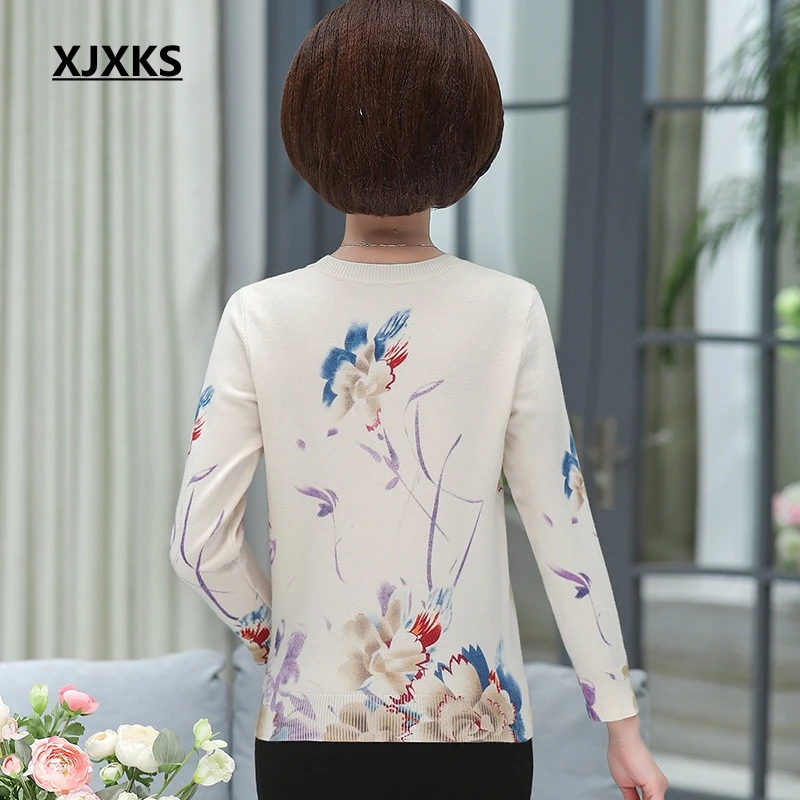 XJXKS New 2020 Spring Pring Sweater Women Knitted Shirt Long Sleeves Loose Pullover Plus Size Wool Jumper | Женская одежда