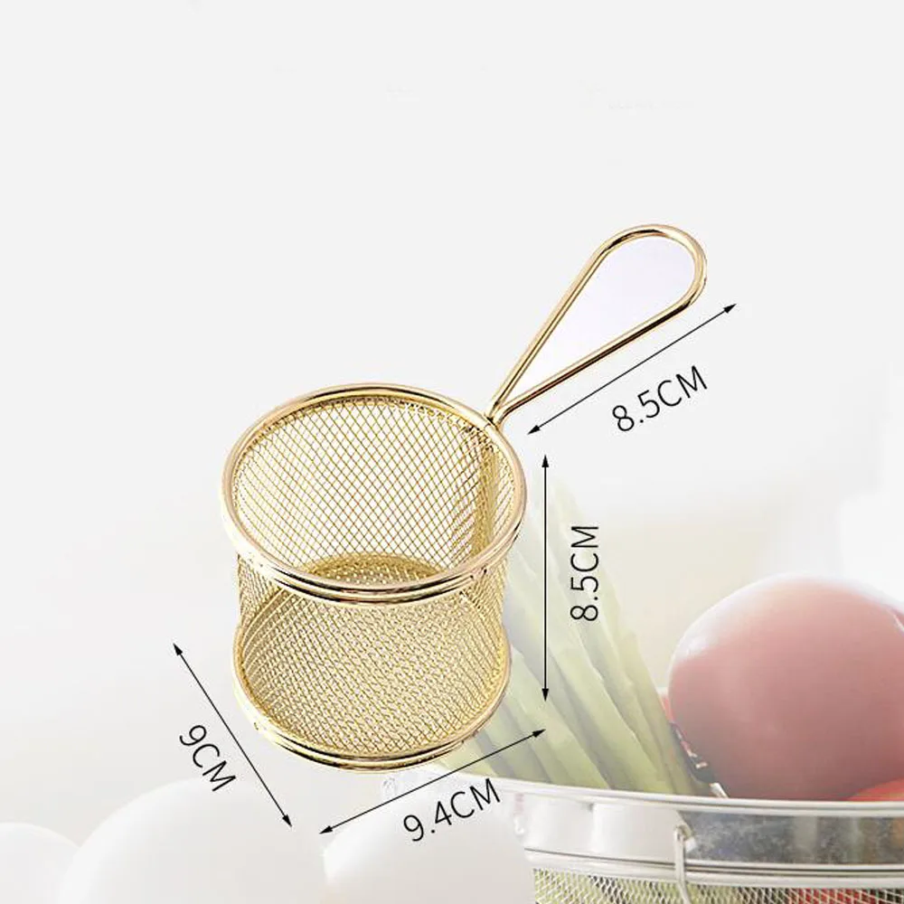 Portable Frying Basket Metal Food Filter Strainer Fryer Cooking Colander French Fries Baskets Cookware Kitchen Tools | Дом и сад