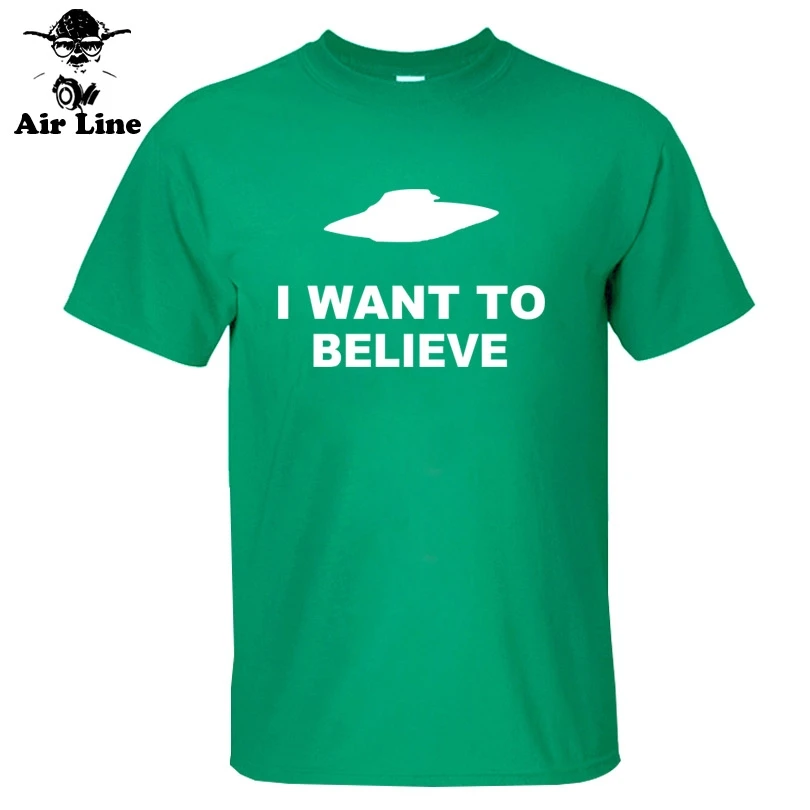 Женская футболка с надписью I Want To Believe X | Мужская одежда