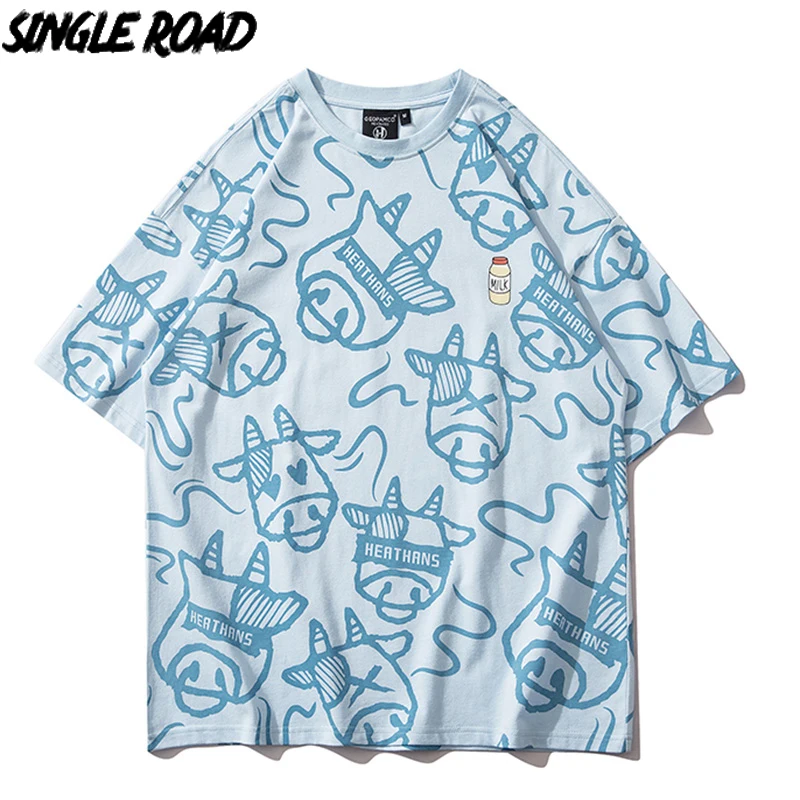 

Мужская футболка оверсайз 2021, летняя футболка с принтом Harajuku, 100% хлопок, уличная футболка, Мужская футболка