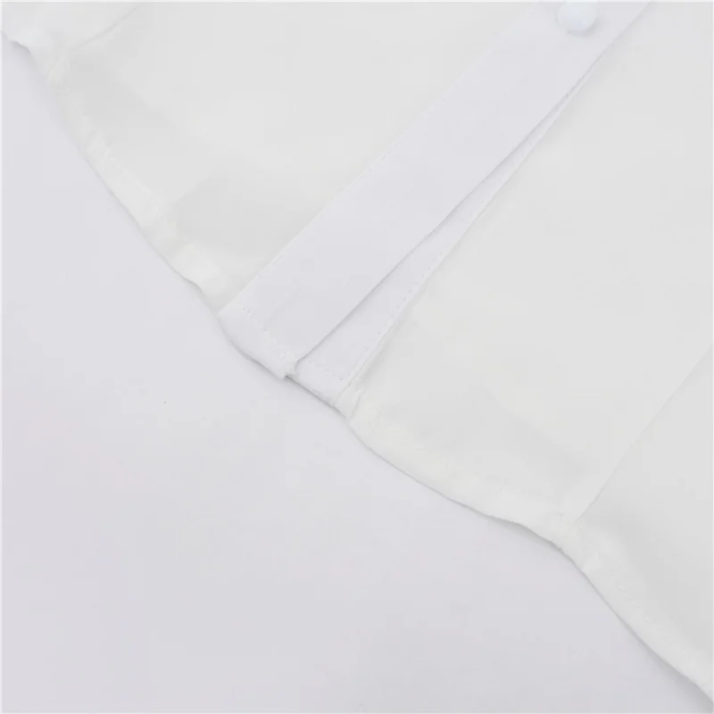 

2021 Spring Summer Stand Neck Cascading Ruffle Long Sleeve Blouse Solid Chiffon Casual Shirt Elegant Fashion Women Clothing