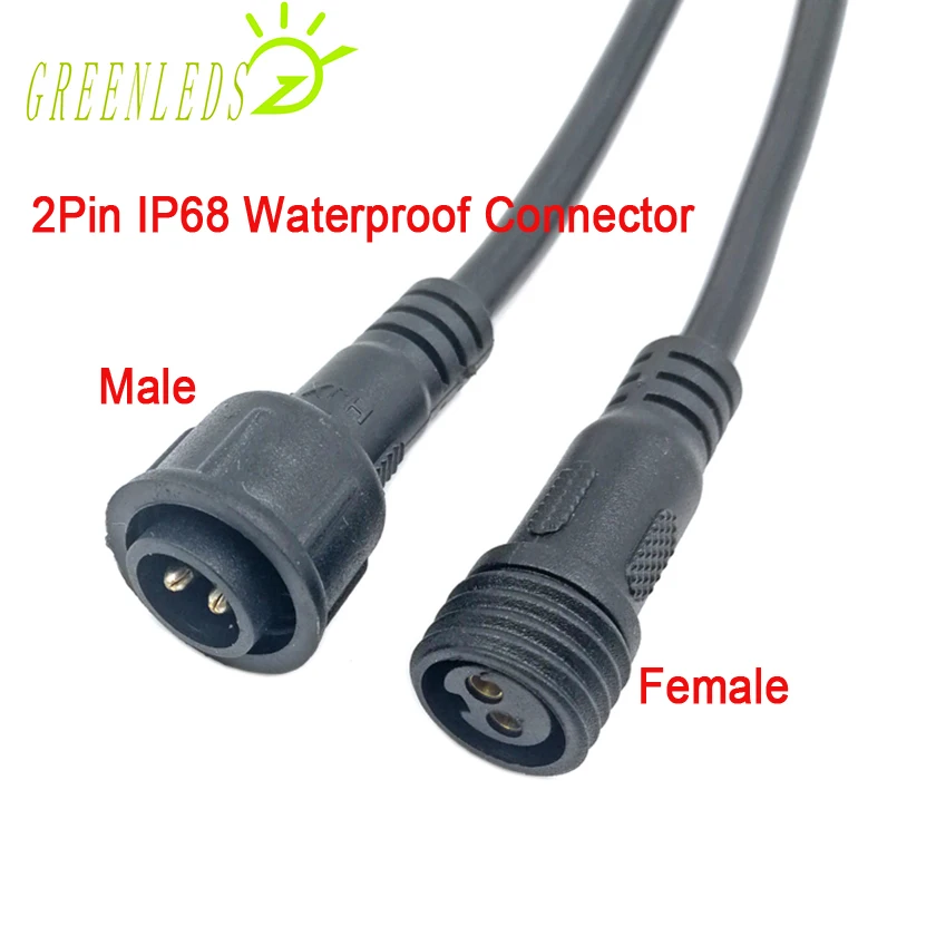 5 шт. гнездо + штекер 2-контактный/4-контактный IP68 Водонепроницаемый черный цвет