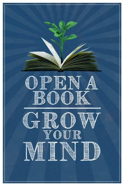 

Open A Book Grow Your Mind Classroom Art Poster Tin Metal Sign